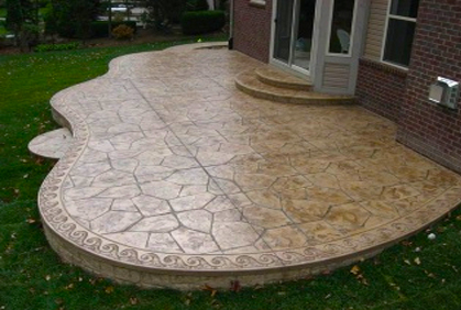 Popular Stamped and Decorative Concrete Patio Design Plans Most popular stamped and decorative concrete patio pictures with DIY design ideas and DIY plans